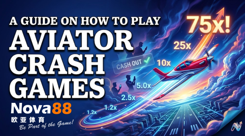 A high-speed Aviator crash game plane ascending through a futuristic digital sky with rising multipliers like 75x and 10x.