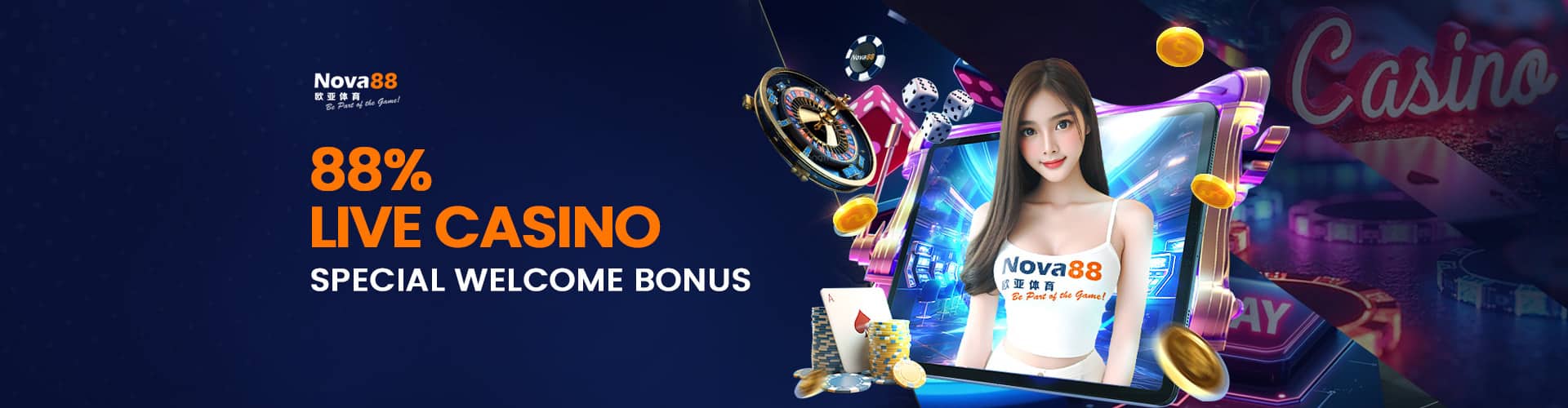 88% Live Casino Special Welcome Bonus